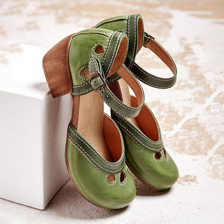 Celora | Low Heel Leather Sandals