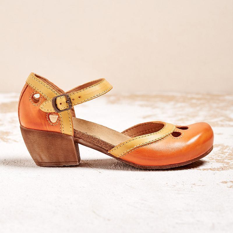 Celora | Low Heel Leather Sandals