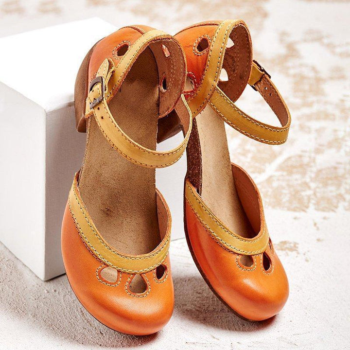 Celora | Low Heel Leather Sandals