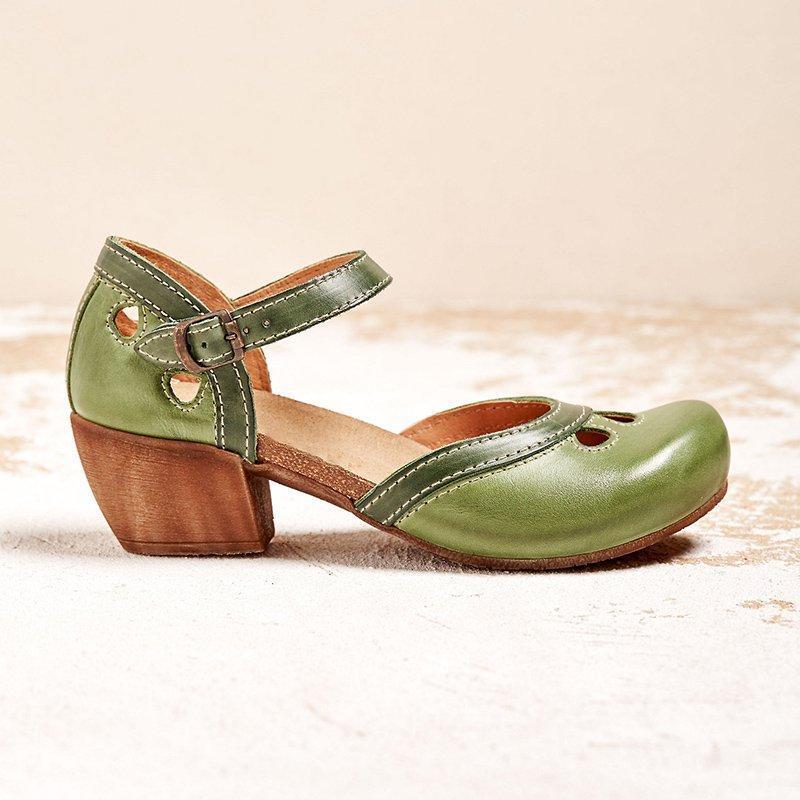 Celora | Low Heel Leather Sandals