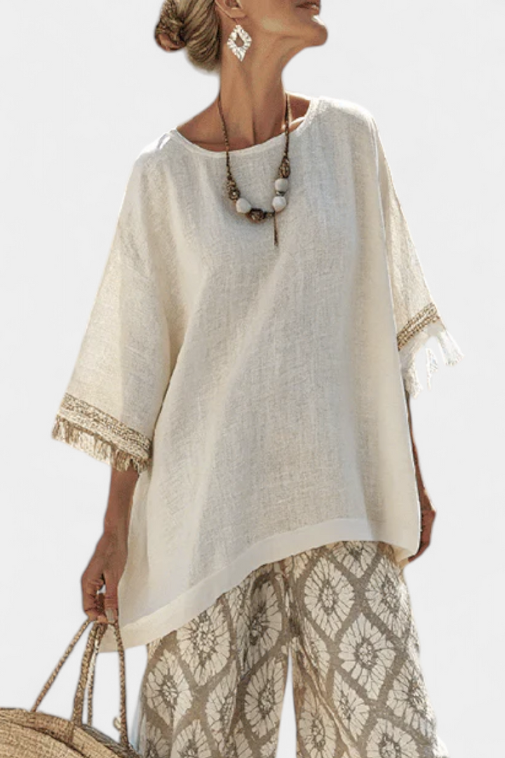Sophisticated Top & Casual Pants Set