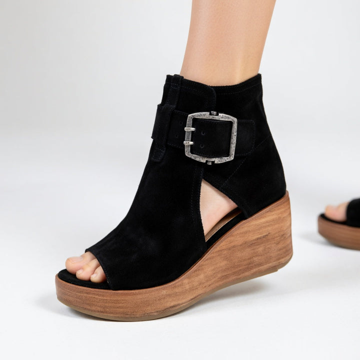 Runske | Wedge Sandals With Ankle Strap Buckle