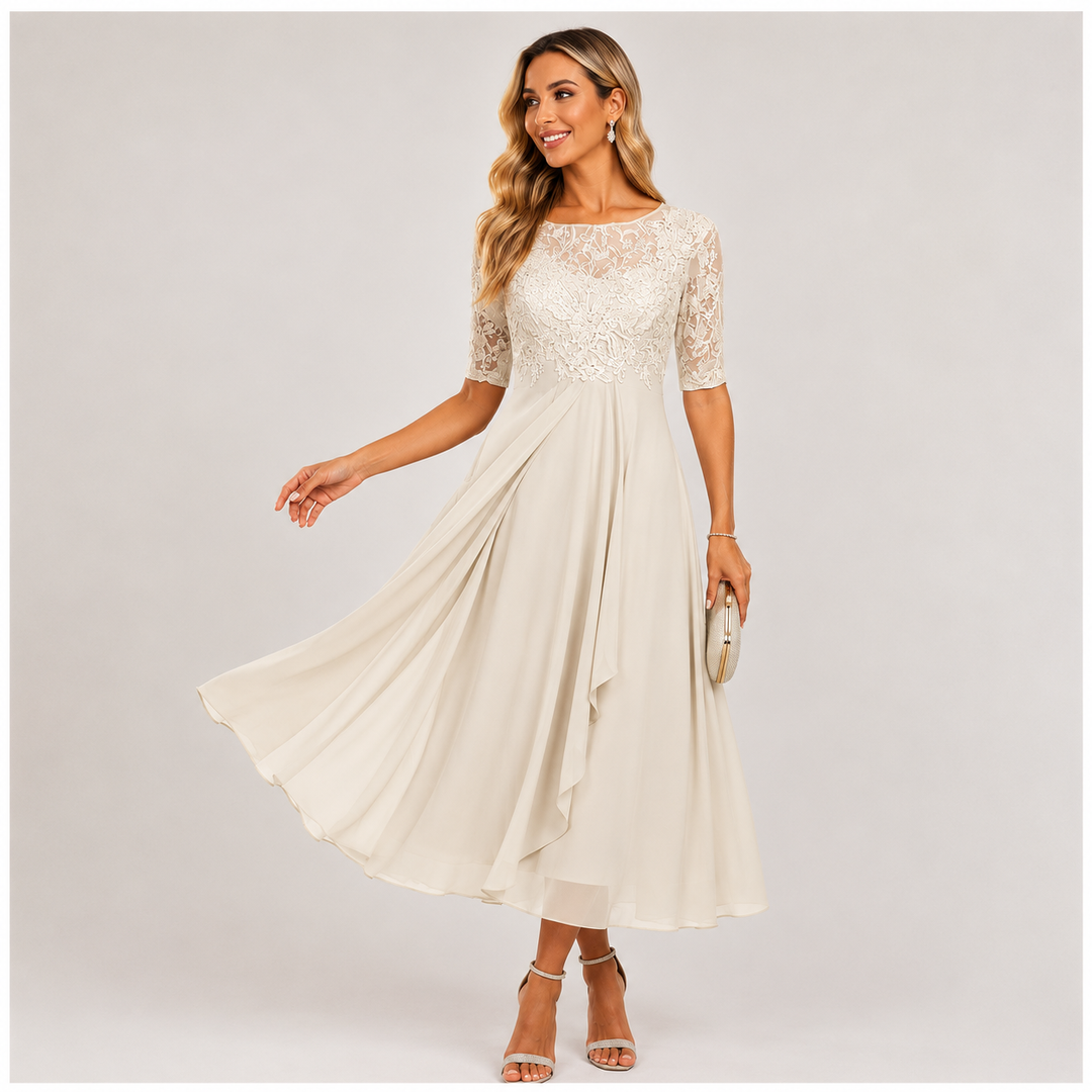 Zaria – The Flattering Lace Midi Dress