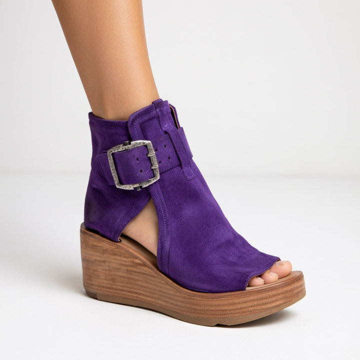 Runske | Wedge Sandals With Ankle Strap Buckle
