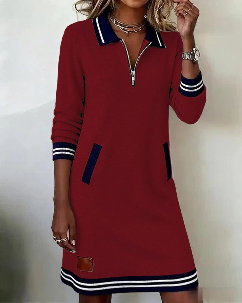 Timeless Cotton Midi Dress with Long Sleeves – Effortless Elegance for Every Day