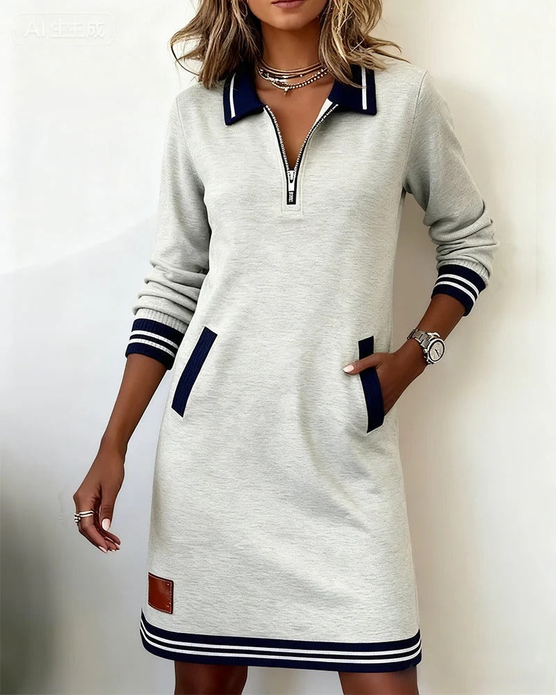 Timeless Cotton Midi Dress with Long Sleeves – Effortless Elegance for Every Day
