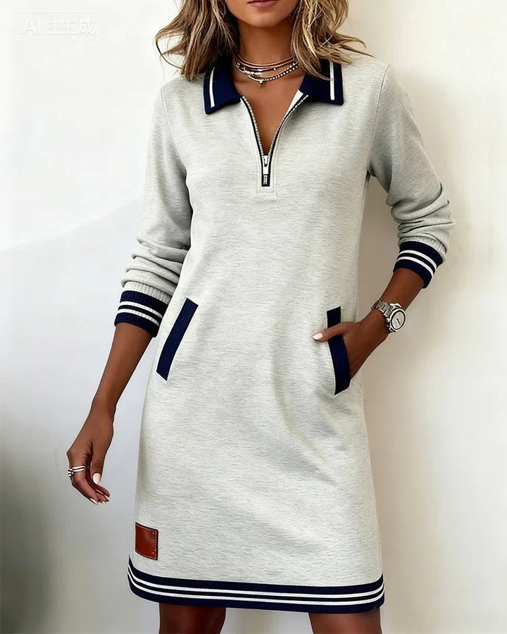 Timeless Cotton Midi Dress with Long Sleeves – Effortless Elegance for Every Day