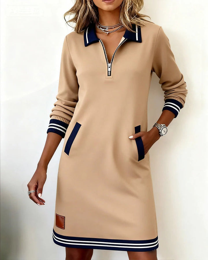 Timeless Cotton Midi Dress with Long Sleeves – Effortless Elegance for Every Day