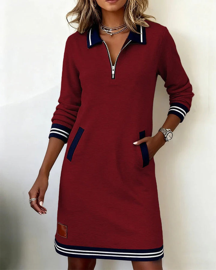 Timeless Cotton Midi Dress with Long Sleeves – Effortless Elegance for Every Day